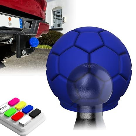 R-Satz Shop Anhängerkupplung Kappe Fußball Abdeckung Lustig - Auswahl aus 7 Farben - AHK Kugelschutz Schutzkappe (Blau)