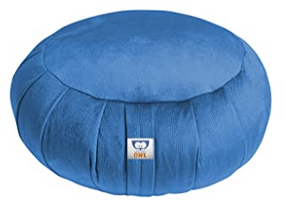Sensory Owl Cuscino Da Yoga Meditazione Zafu Rotondo In Velluto Riempito Con Grani Di Grano Saraceno Cobalto