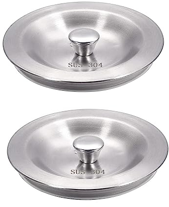 GIGIIS Abflussstopfen Stöpsel für Spülbecken 80mm Stopfen Waschbecken Edelstahl 2 Stück Spüle Stöpsel Badewanne Dichtet die Spüle Effektiv Waschbecken