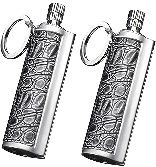 Fire Starter Lighter Waterproof Flint Match Metal Matchstick Permanent Keychain Outdoor Camping Match Lighter(Sold without Fluid) (Grey+Grey)