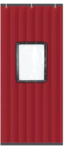 WHYATT Balkontür Vorhang, Magnetischer, Wärmeisolierter Türvorhang, Verdickt, Langlebig, Winddicht, Wasserdicht (Color : Red, Size : 47.2x78.7in/120x200cm)