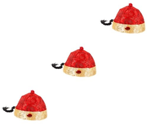 Cabilock 3 Pièces Empereur Chinois Accessoire De Costume Dragon Couvre-chef Style Asiatique Tresses Chapeau Élégant Chapeau De Fête