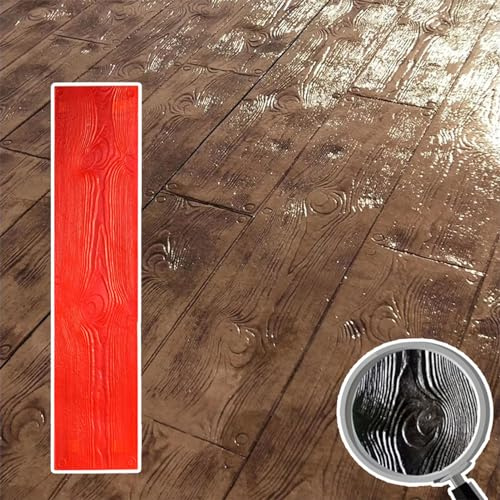 Moldes Hormigon Impreso Textura de Madera de Tablón de Madera de Impresión de Hormigón, Esteras de Cemento de Poliuretano Piel Texturizada Flexible, Sellos de Hormigón con Vetas de Madera Natural àara
