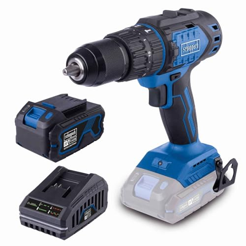 Scheppach Akku Schlagbohrschrauber BC-CD60-X mit 4Ah Starterkit | 3in1 | Brushless Motor | Drehmoment 60Nm | Drehmomentstufen 19+1+1 | Spannbereich 1,5-13mm | LED-Leuchte & Gürtelclip | 20V-IXES-Serie