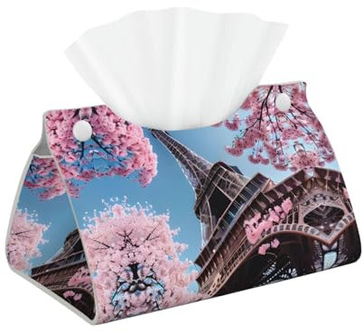Ölgemälde Paris Eiffelturm Taschentuchbox, dekorativer langer Taschentuchbox-Halter für Badezimmer, Schminktisch, Arbeitsplatte, Nachttisch, Schreibtisch
