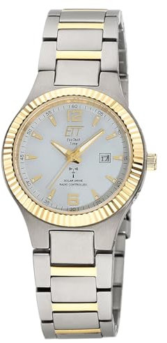ETT Eco Tech Time Funk Solar Damen Uhr Analog mit Titan Armband ELT-11672-12M