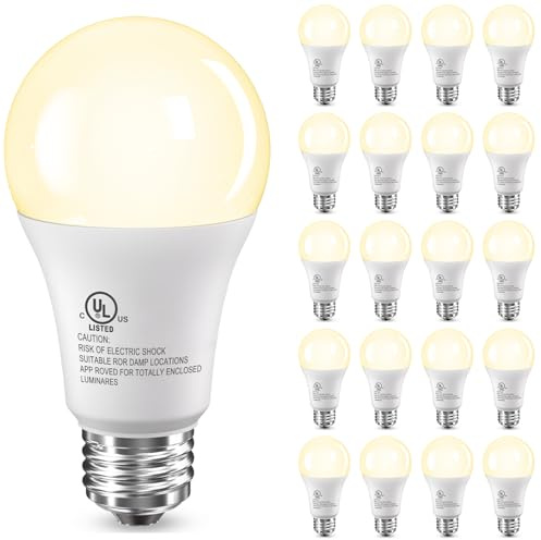 TJOY 20 Pack LED Light Bulbs, 100 Watt Equivalent A19 LED Bulbs, Soft Warm White 2700K, Energy Saving Light Bulb with E26 Standard Base, 1500 Lumens Non Dimmable Lamp Bulb for Home Bedroom Kitchen