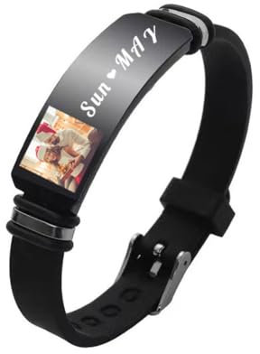 Regali commemorativi personalizzati, braccialetto con foto personalizzate, braccialetto con immagine all'interno, braccialetti in silicone personalizzati, braccialetto inciso per uominidonna, San
