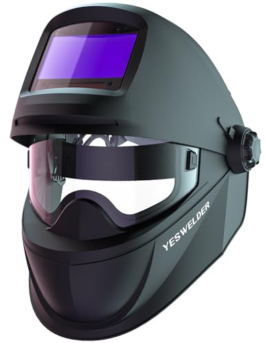 YESWELDER Flip-up Auto Darkening Welding Helmet, Bluetooth Remote Control, True Color 4 Arc Sensors Wide Shade 4/5-9/9-13 Welder Mask for TIG, MIG, ARC, CUT and Grind