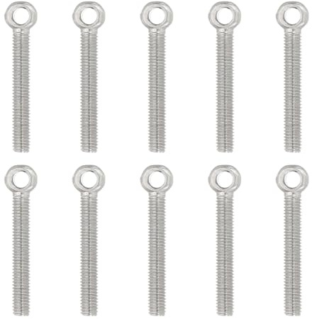 PATIKIL Bulloni Ad Occhiello Con Spalla Per Sollevamento M5x39 mm, 10 Pc Bulloni Filettati Con Occhiello Per Sollevamento 304 Acciaio Inox Per Sollevamento Sospensione, Argento