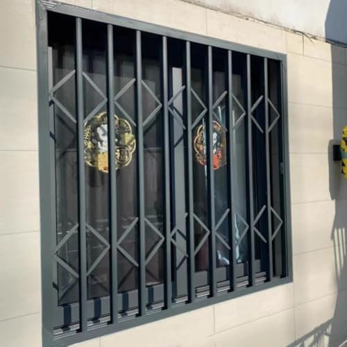 Garde Corps Fenetre Grilles de Sécurité Grises pour Fenêtres, Grilles Anti-effraction Personnalisables pour Fenêtres de Rez-de-chaussée, Barrières de Sécurité en Aluminium pour Fenêtres D'appartements