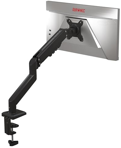 Duronic DM6A1 Monitorhalterung mit Gasfeder, Monitorarm schwenkbar neigbar drehbar für 32 Zoll QHD Curved Gaming Monitore, VESA 75/100, Tischhalterung