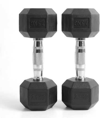 Hex Dumbbells Sets 2.5–60kg | Heavy-Duty Rubber-Coated Cast Iron Weights, Anti-Roll Hex Design,Ideal for Home Gym, Bodybuilding & Strength Training