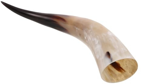 Ciieeo Boccale in Corno di Bue Naturale Vichingo per Bere Idromele Barware Rustico da Collezione per Feste Medievali e Cosplay