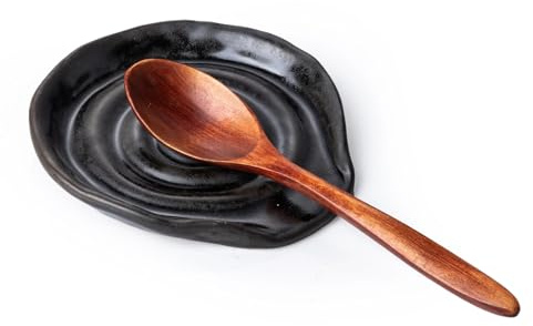 Besmeety keramisk skedstöd för spis, skedhållare för köksbänk, spatelstöd, bondgårdsredskapshållare (vintage svart)
