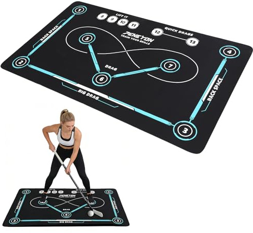 Hockey-Trainingsmatte, 150 x 90 cm, verdicktes Feldhockey-Trainingsgerät, rutschfest, leise, für drinnen und draußen, tragbares Ballkontrollkissen für alle Altersgruppen, Hockey-Trainings-Enthusiasten