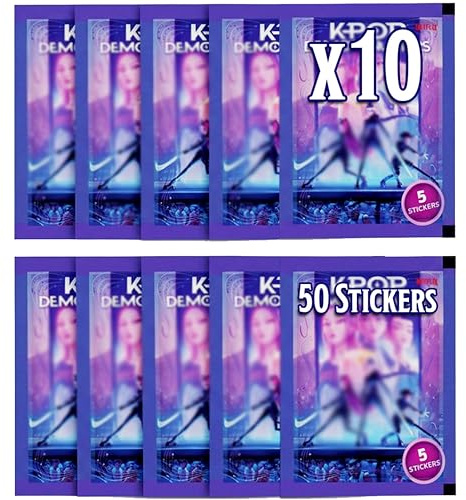 Kpop Demon Hunter 10 Packungen mit Karten, 50 offizielle Sticker