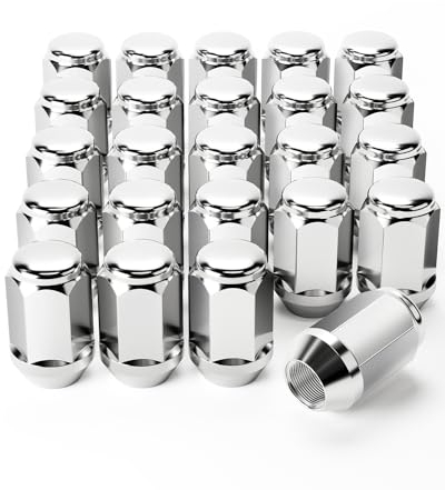OMT 1/2-20 Lug Nuts with Cone Seat, 24pcs Lug Nuts Set with 1 Socket Key