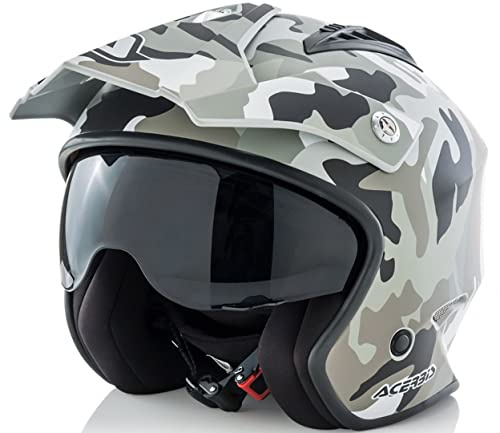 Acerbis Jet Aria, Casco Uomo, Marrone, L