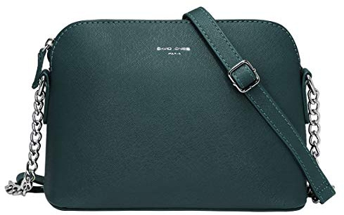 David Jones - Damen Kleine Umhängetasche - Handtasche PU Leder Frau - Crossbody Bag Tasche Kette Schultertasche - Abendtasche Reißverschluss - Alltag Elegant Modisch Schick Party Clutch - Grün