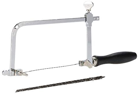 Sierra ajustable de mango en forma de U con 12 piezas de sierra espiral, sierra para metales, herramientas manuales para joyería artesanal y bricolaje