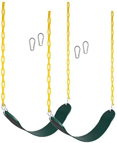 New Bounce Swing Seat - Swing Set Accessories for Outside, with Heavy Duty Rust-Proof Chain Coated in Thick Plastic for Safety and Comfort - Outdoor Replacement Swings for Kids and Adults