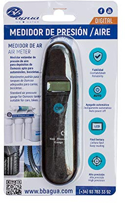 Manómetro de Presión Neumáticos Bbagua: Precisión excepcional para bicicletas, coches y depósitos de Osmosis Inversa. Confianza en cada medición. Bbagua.
