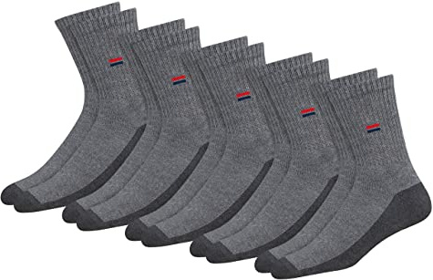 NAVYSPORT Chaussettes Sport Hautes Homme Femme - Lot de 5 Paires Socquettes Classiques Unisex Crew Coton Coussin Confort