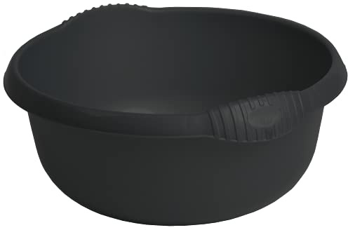 M1SS 32cm High Grade Plastic Round Bowl Kitchen Sink,Basin Mixing, Washing Up Bowl Tidy Organizer - Black