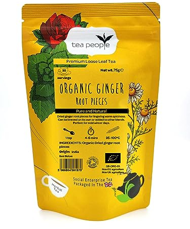 Tea People Organic Ginger pieces - 75g Retail Pack