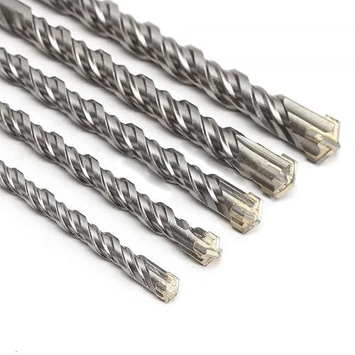 5PCS SDS Plus Round Shank Electric Hammer Drill, Cross Drill Bits Rotary Hammer Drill For Drill Holes In Concrete, Ceramic Tile, Stone, Metal, Plastic