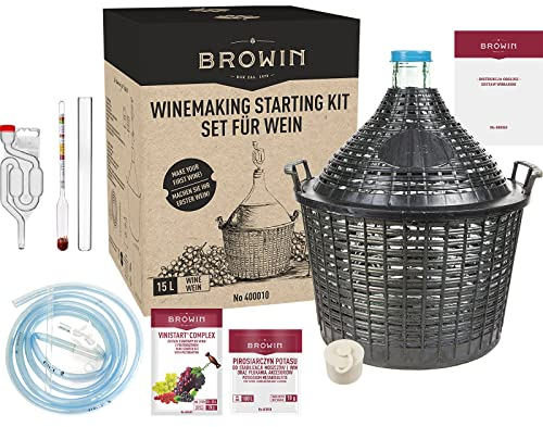 Browin 400010 - Kit per vinificazione con digiana in vetro, 15 l