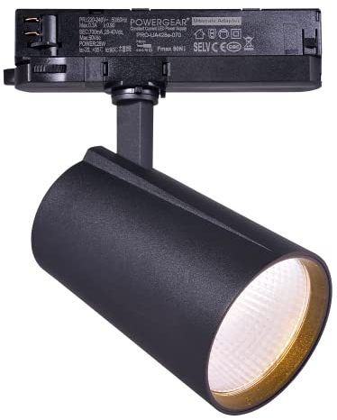 FOOC LED track light 30 Watt trifase a 4 fili rotante e girevole 3000K bianco caldo 2800lm plafoniera in alluminio per sistema di illuminazione interna a binario, nero