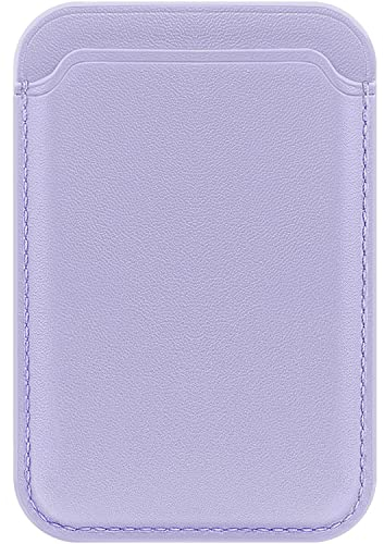 FIDWALL Magsafe Wallet for iPhone 16/15/14/13/12 Max/Pro/Plus/Mini,Leather RFID Card Holder with Magsafe Magnet (Purple)