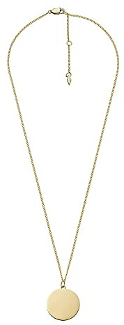 Fossil Women's goldfarbene Edelstahlkette mit Karabinerverschluss Runde Halskette mit Anhängern