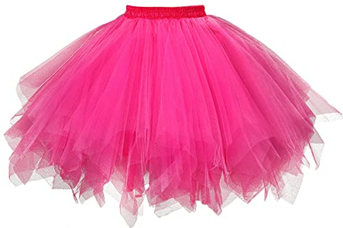 GOOBGS Damen 50er Ballettrock Ballet Tulle Mini Puffy Tutu | Women's 50er ballet tütü, Multi-layer tutu, Vintage Ballet Bubble Tulle, Petticoat Unterrock Skirts, Carnival Party Skirt