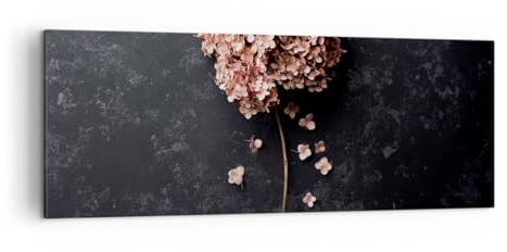 Panorama Bilder auf Leinwand Blume Hortensie Natur Leinwandbild 140x50cm Wandbilder Dekoration Wohnzimmer Schlafzimmer Küche Groß XXL Wanddeko Bild Wand Kunstdruck Art Wall Decor Canvas AB140x50-5244