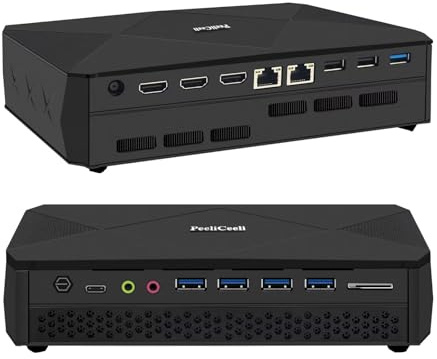 PeeliCeeli Mini PC Gaming Core i7 12700H 14 Cores 20 Threads RTX 3060 12GB Graphics, DDR5 16GB RAM 256GB SSD NVME Windows 11 Pro Micro Computer Desktop, WiFi6 BT5.2, Dual Fan 4 Display