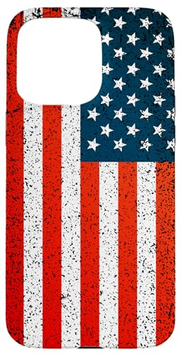 Vintage Amerikanische Flagge USA Veteran Hülle für iPhone 15 Pro Max