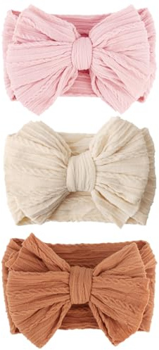 AQOKKA Baby rosetter pannband nylon baby flicka pannband mjuka handgjorda hårband småbarn hårtillbehör för flickor baby nyfödd spädbarn barn