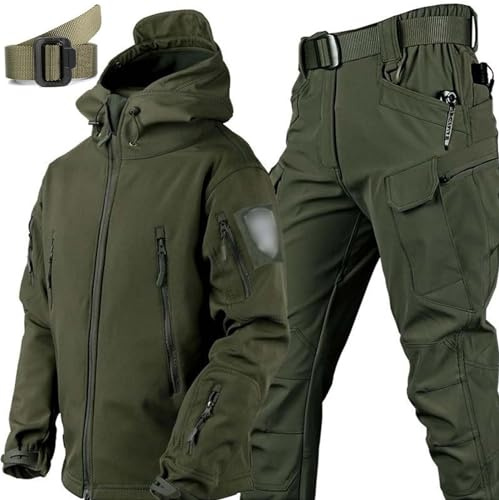 MHNFGDSE Hommes Tactique Uniformes Militaire Étanche Armée Combat Costume Ensembles Camouflage Softshell Veste Pantalon Chasse Vêtements ACU Treillis Militaire Hunting Clothing Homme