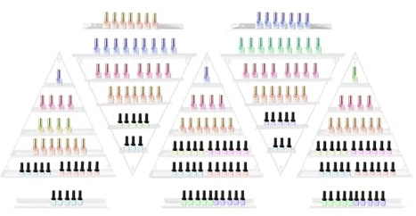 UHDUIG 10 unidades de estantería de pared para esmalte de uñas, soporte de metal para montaje en pared, triangular, expositor cosmético, vitrinas para casa, spa, salón de uñas, tienda (blanco)