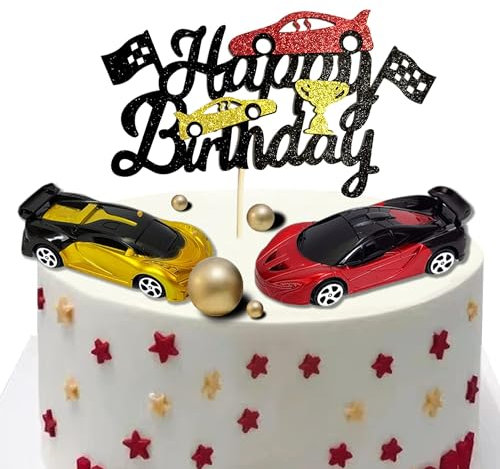 Tortendeko Auto, Tortendeko Auto Geburtstagstorte, Cupcake Toppers, Geburtstag Tortendeko Cars, Tortendeko Kindergeburtstag, für Motto Party, Babyparty, Geburtstag Partyzubehör