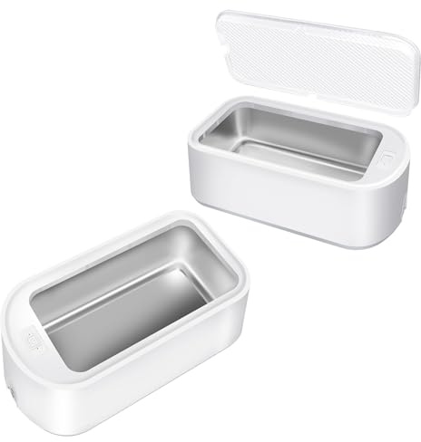 Ultrasonic Eyewear Cleaner, 650ML Jewellery Cleaner, 48,000Hz Professional Ultrasonic Jewellery Cleaner, 2 Time Settings Cleaning Mode for Watches, Rings and Diamonds, White