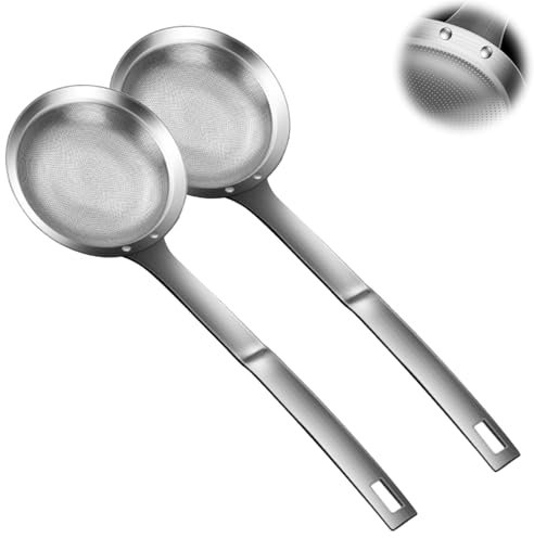 Fine Mesh Stainless Steel Colander, Fine Mesh Stainless Steel Colander Spoon, Beyonddraw Fine Mesh Stainless Steel Colander Spoon, Small Strainer Fine Mesh (2pcs)