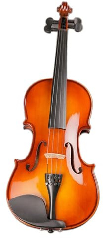 Violin Starter Set Glänzendes Einsteiger-Geigeninstrument Aus Massivem Holz In Verschiedenen Größen 4/4 3/4 1/2 1/4 1/8 1/10 1/16(4/4)