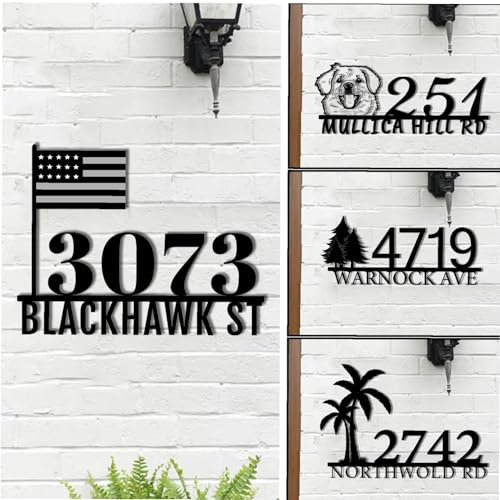 Personalisierte Metall-Hausnummern für draußen, personalisiertes Adressnummernschild, Straßennamenschild, individuelles Adressschild für Haus, personalisiertes neues Zuhause, Geschenk zum Einzug