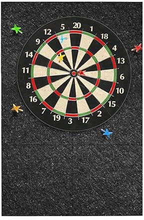 Dart Wandschutz aus Filz, Selbstklebend Geräuschdämmende Dartboard Wandumrandung für Dartscheiben Schutzfliesen für Wand Darts Zubehör für Dartboards, Schutz für Dartboard-Schwarz mit 6 Stück