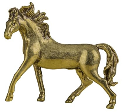 CHICAMPERA Messing Pferdestatue Chinesische Miniatur Vintage Tier Dekor Figur Heimaufbewahrung Schreibtisch Reichtum Erfolg Pferdeskulptur