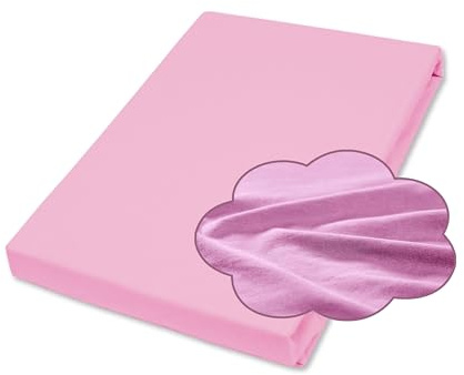 BettenABC - Spannbetttuch für Kinderbett - 70x140 cm - Rosa - 100% Baumwolle - Atmungsaktiv & weich - Mit Rundumgummi für festen Sitz - Für Baby- & Kleinkindmatratzen - OEKO-TEX zertifiziert